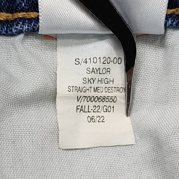 Old Navy Jeans Womens 6 TALL Blue Destroyed Extra High Rise Sky High Straight‎ - Picture 11 of 16